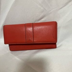 Coral leather Coach wallet